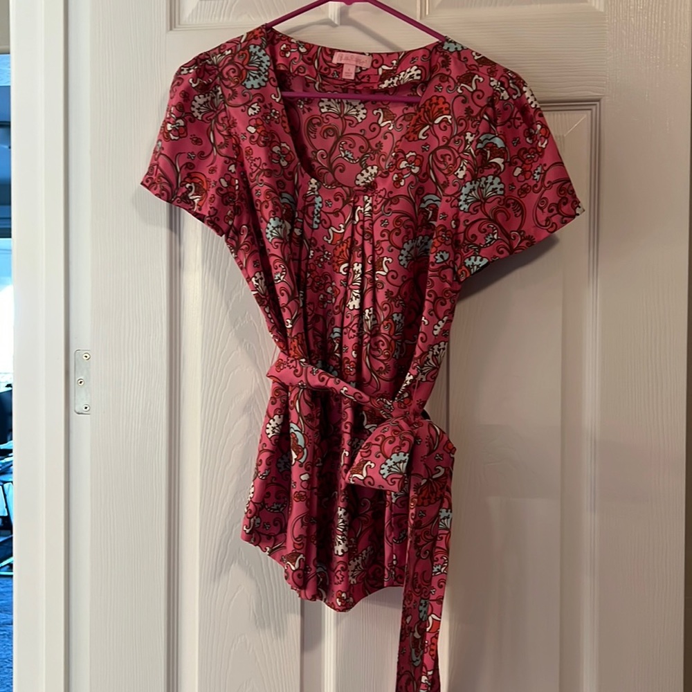 Lilly Pulitzer Silk blouse with belt (S)
